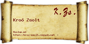 Kroó Zsolt névjegykártya